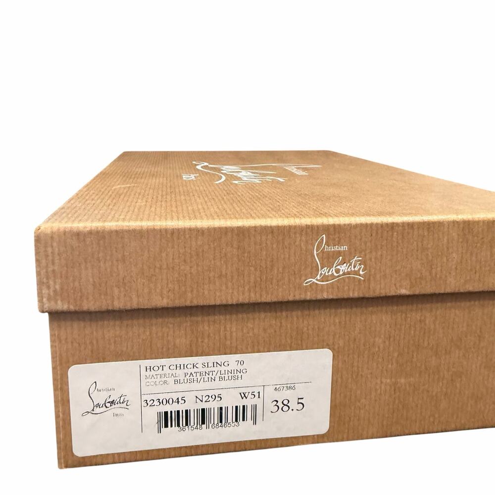 Christian Louboutin Hot Chick Sling Heel Patent Leather Blush Size 38.5 / US 8.5 - Picture 3 of 11